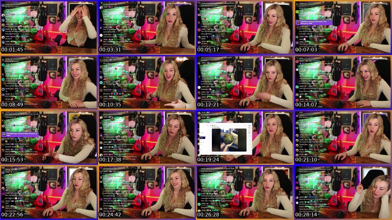 Contact-sheet preview of RareGangster's Twitch recording