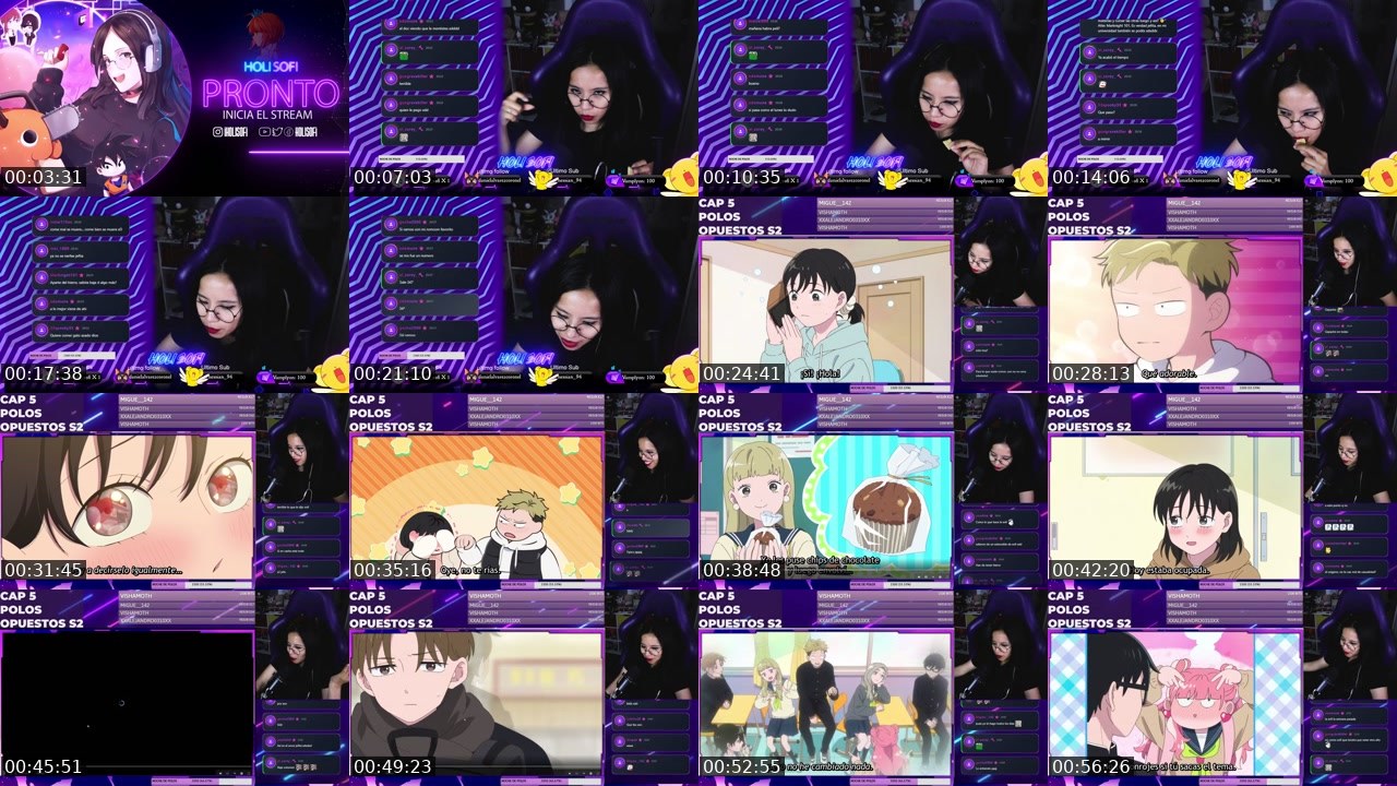 Contact-sheet preview of HoliSofi's Twitch recording