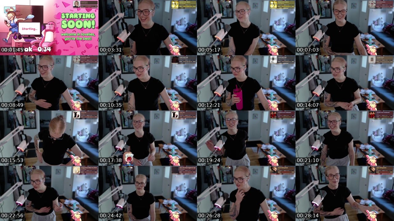 Contact-sheet preview of TheRoxiePop's Twitch recording