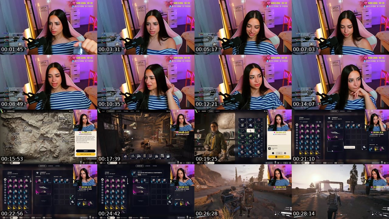 Contact-sheet preview of VeeSylva's Twitch recording