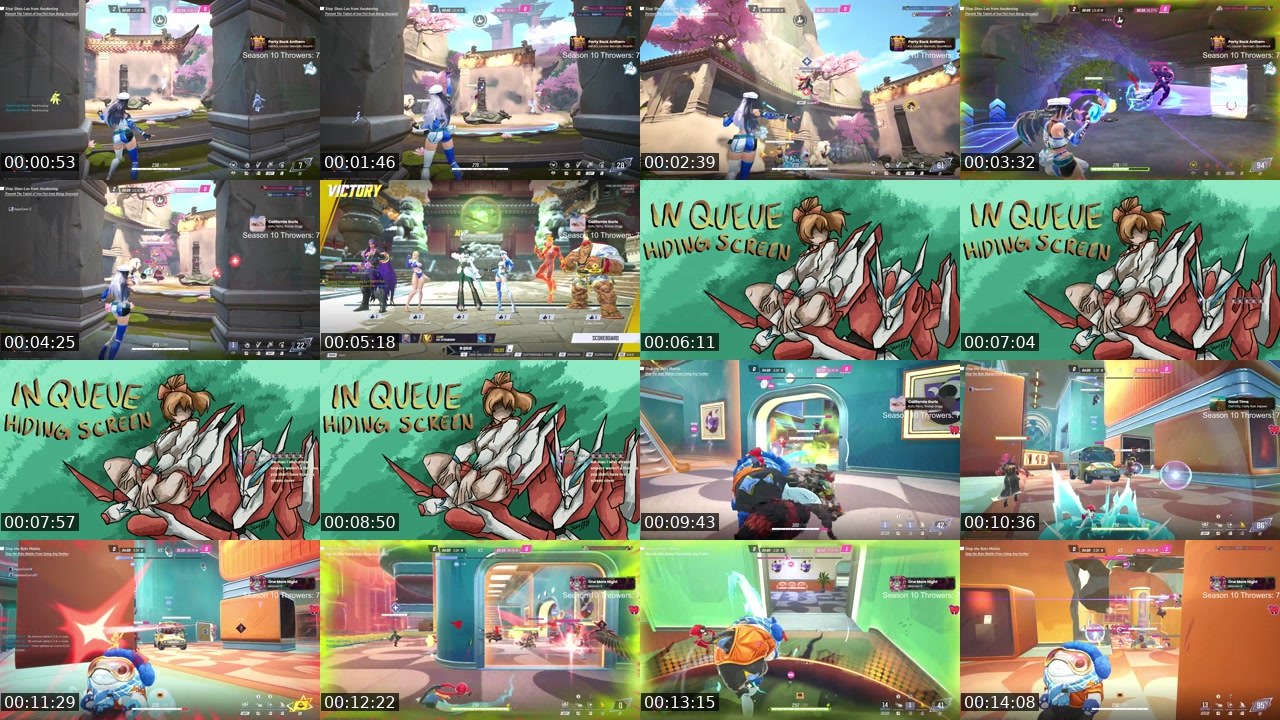 Contact-sheet preview of AquaGunn's Twitch recording