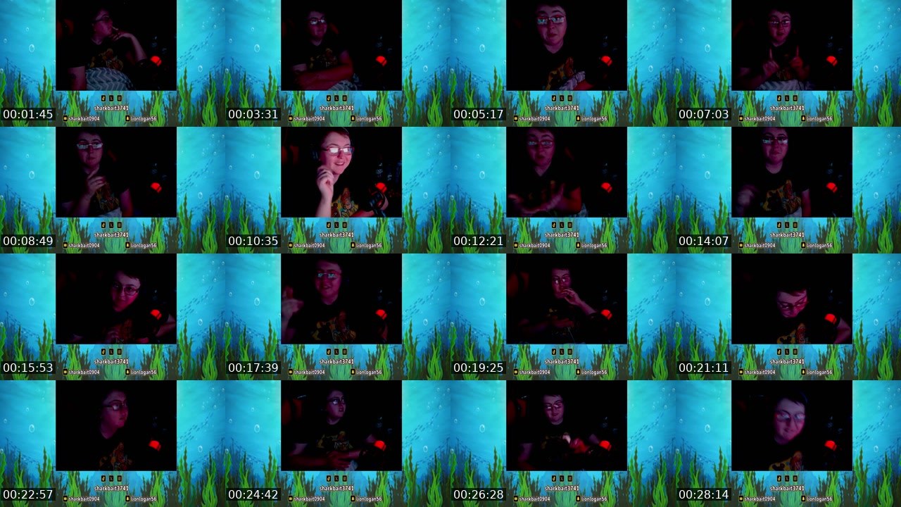 Contact-sheet preview of sharkbait_2000's Twitch recording