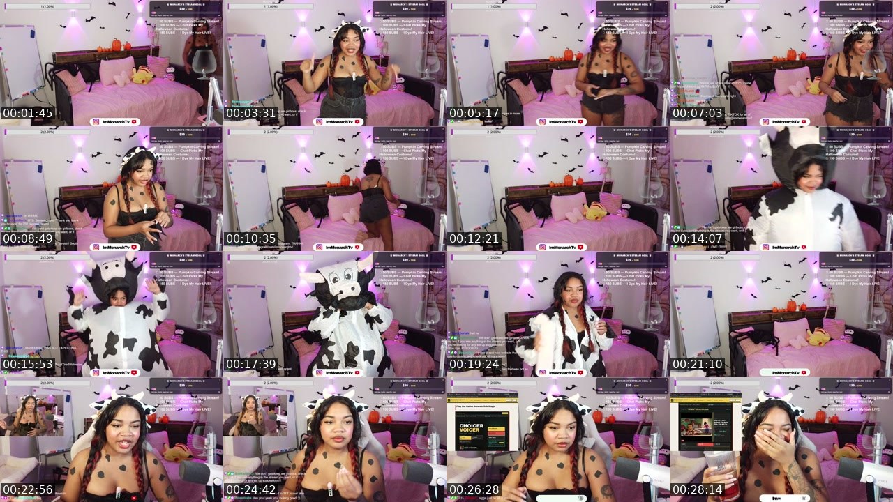 Contact-sheet preview of ImMonarchTv's Twitch recording