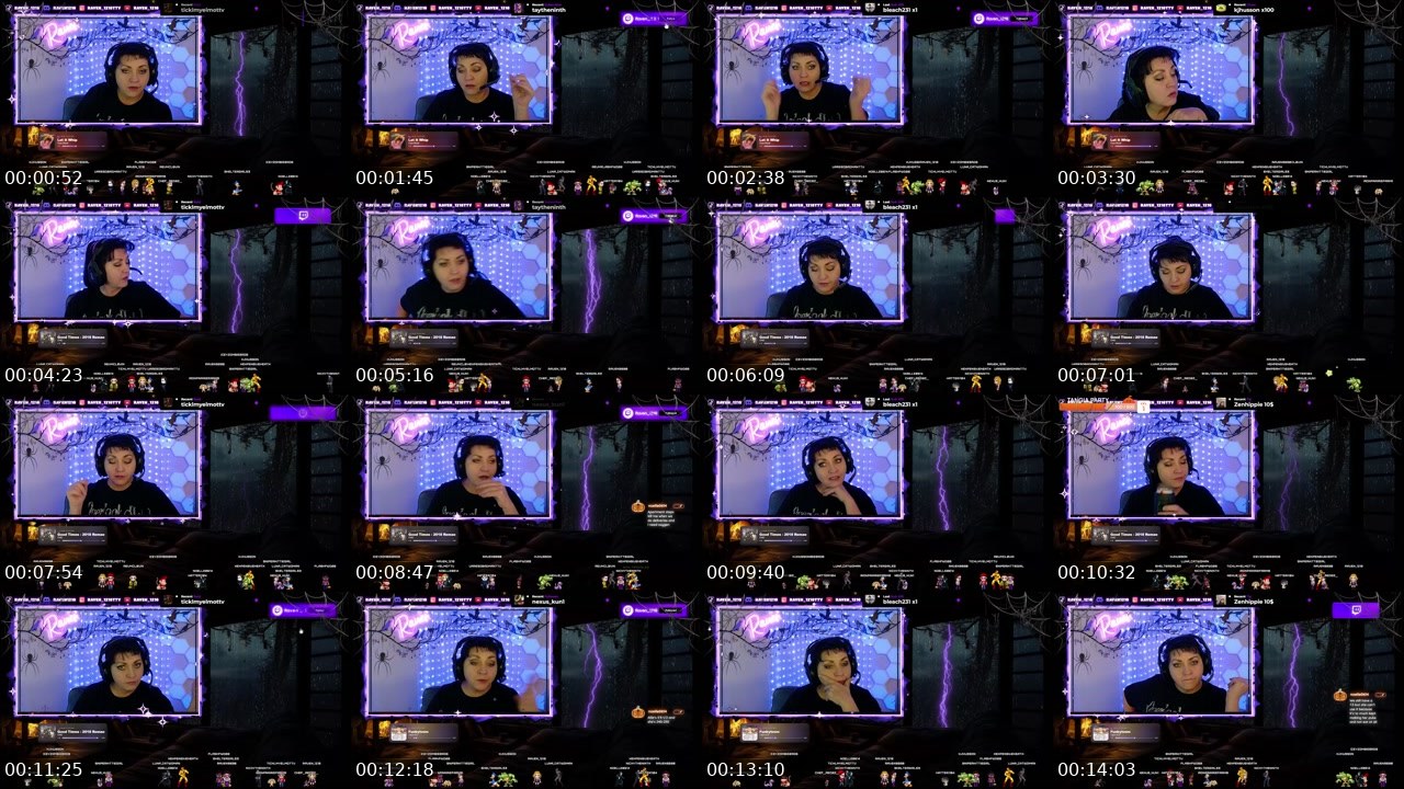 Contact-sheet preview of Raven_1218's Twitch recording