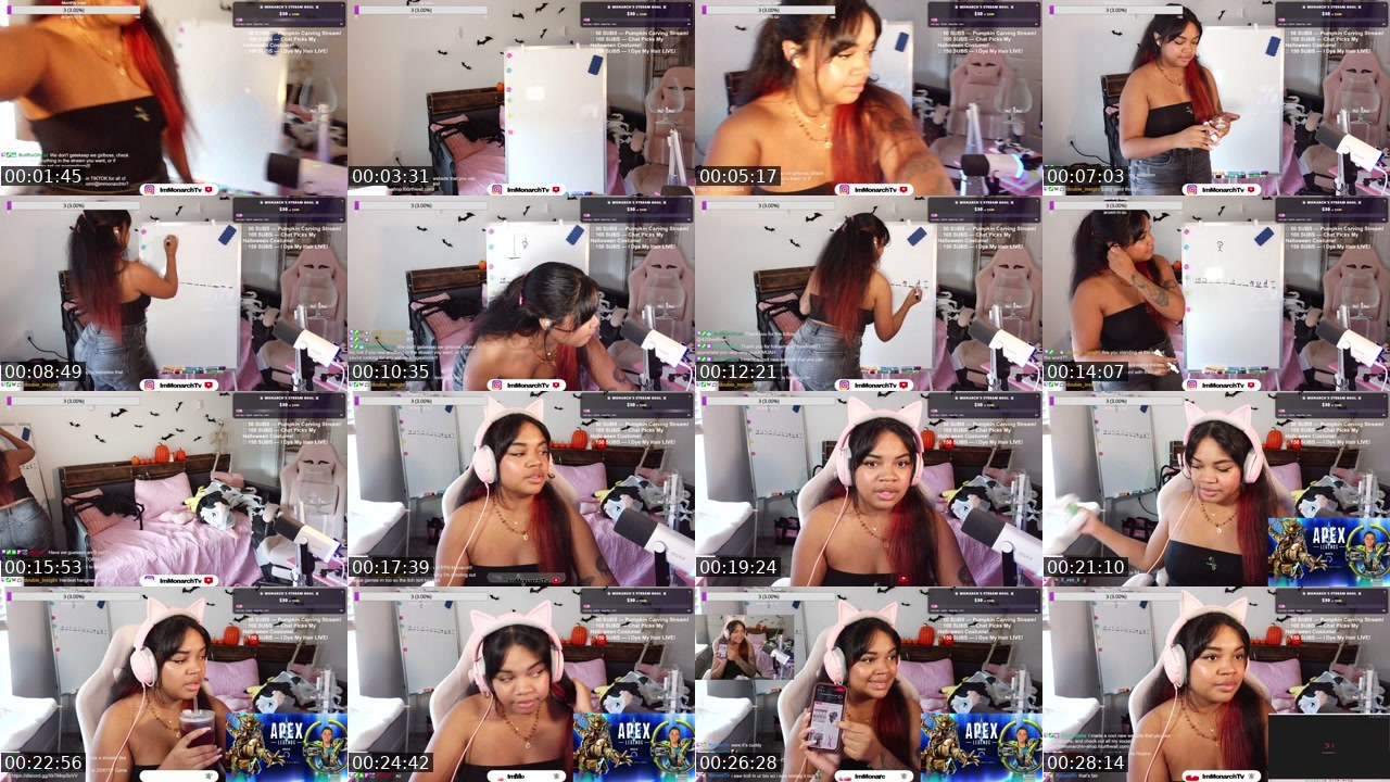 Contact-sheet preview of ImMonarchTv's Twitch recording