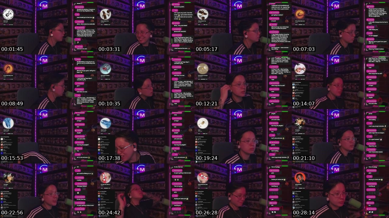Contact-sheet preview of AgentAlice's Twitch recording