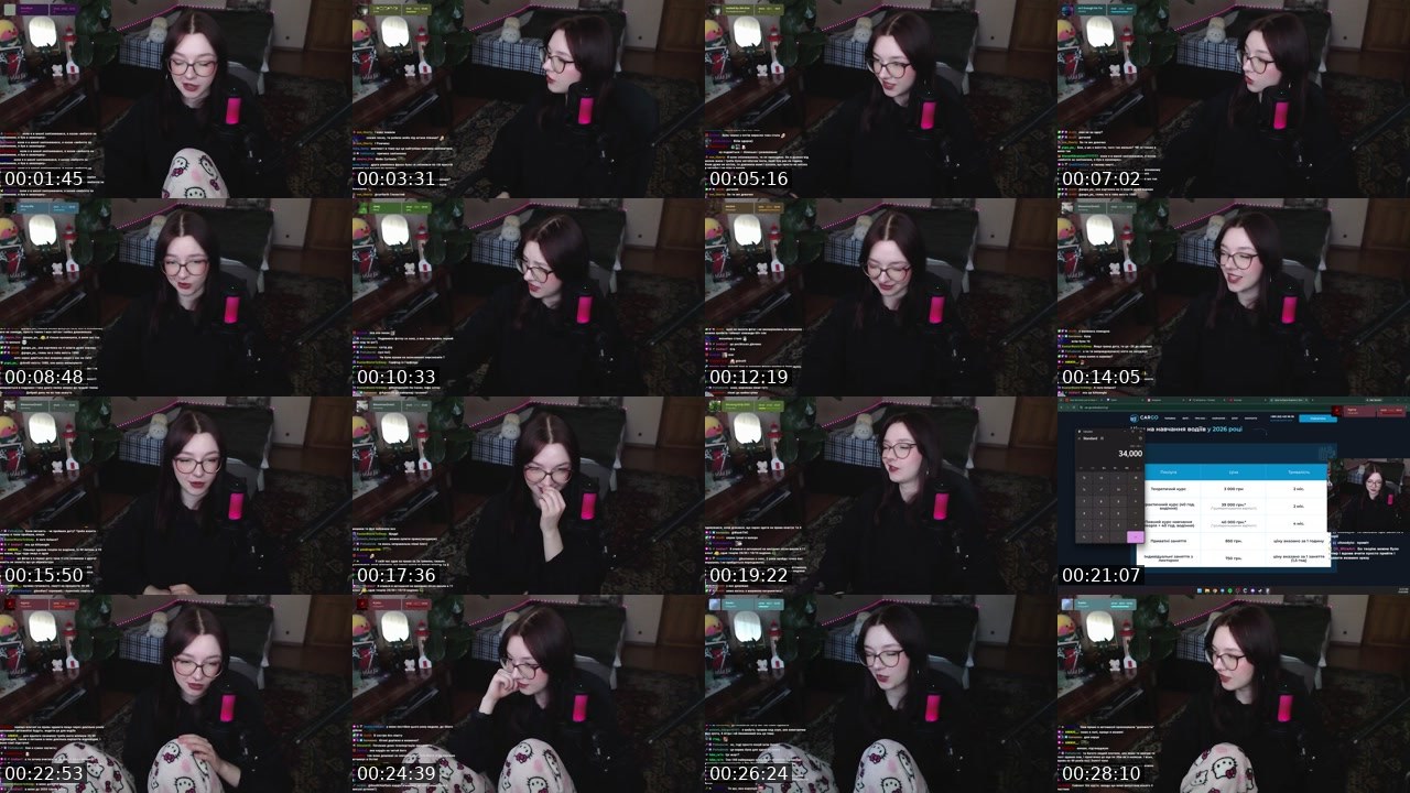 Contact-sheet preview of NERZHAVIYKA's Twitch recording