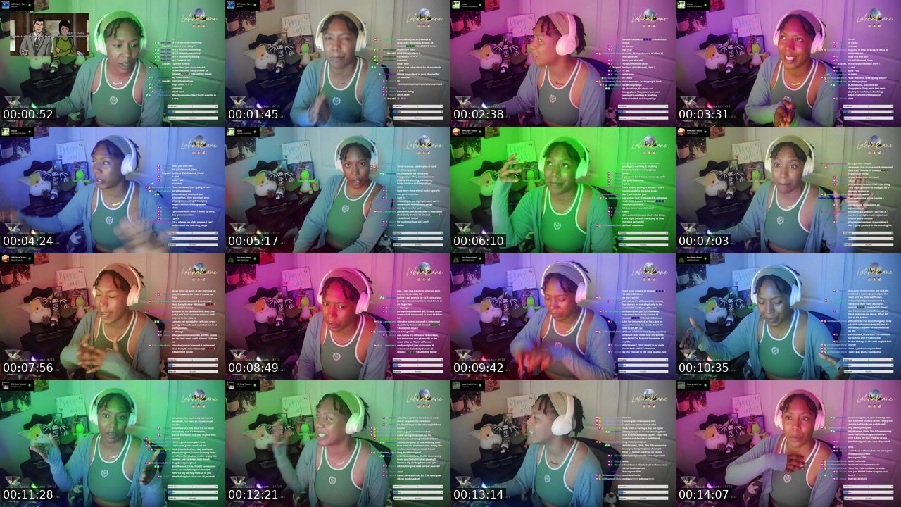 Contact-sheet preview of LahnaKane's Twitch recording