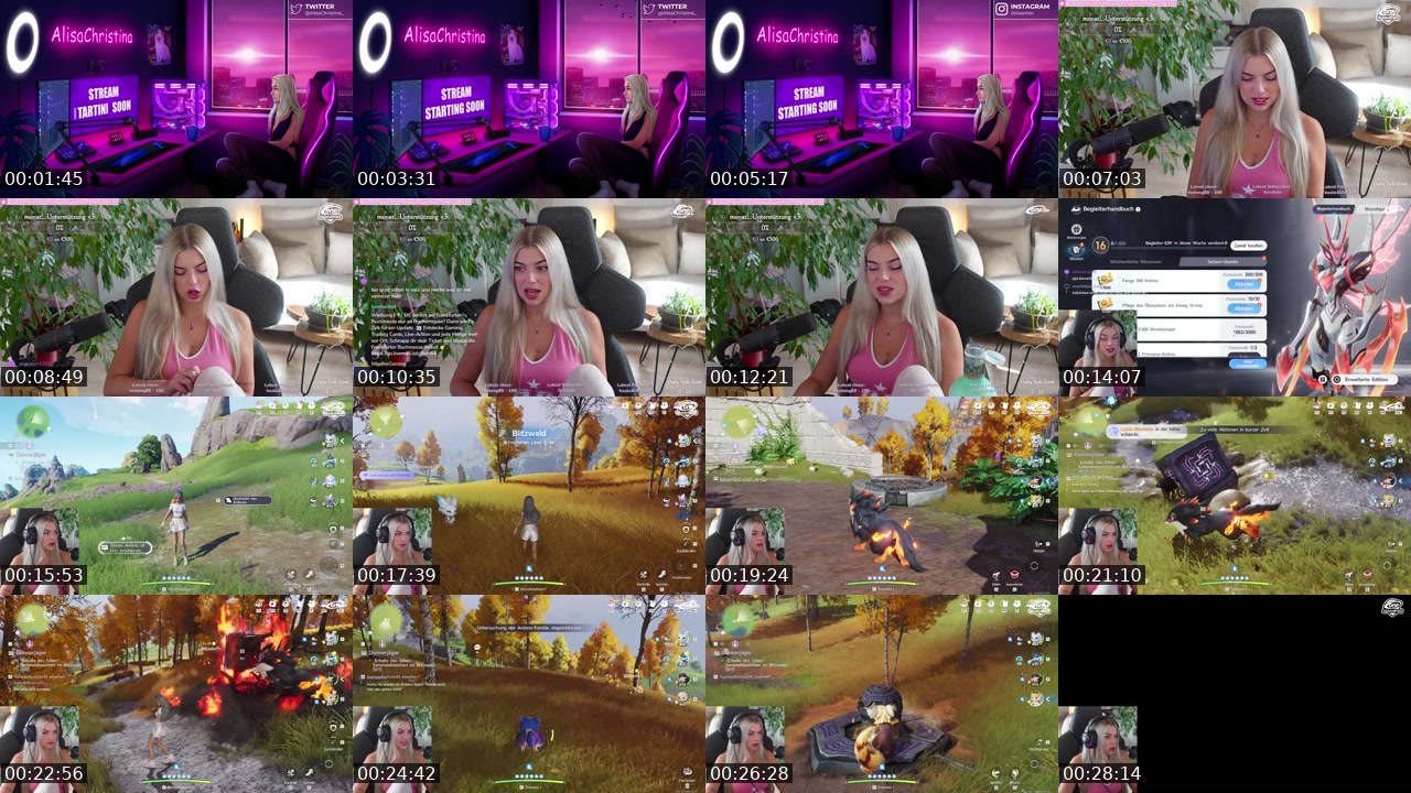 Contact-sheet preview of AlisaChristina's Twitch recording