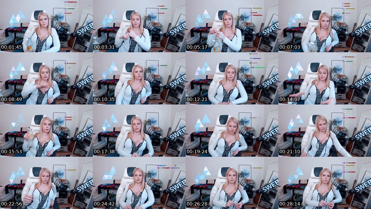 Contact-sheet preview of Swebliss's Twitch recording