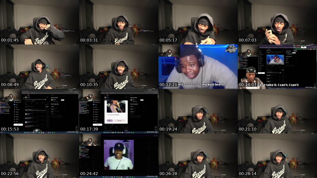 Contact-sheet preview of drxidz's Twitch recording