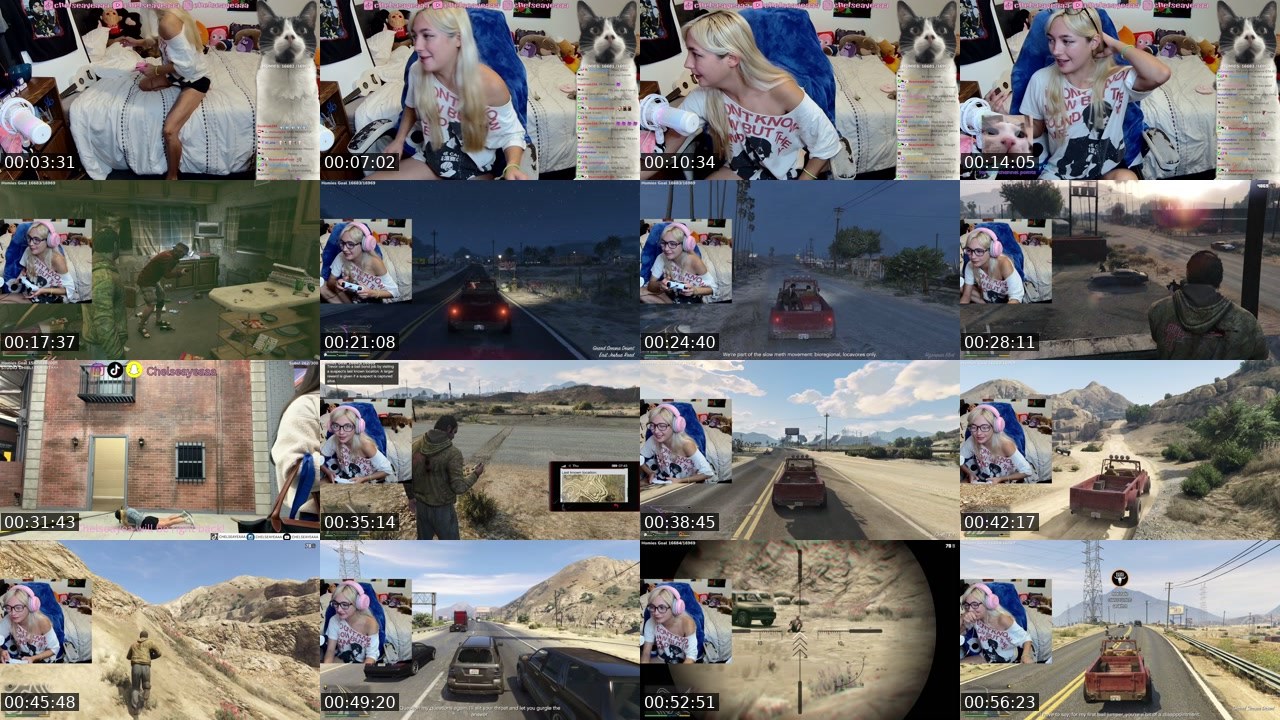 Contact-sheet preview of chelseayea's Twitch recording
