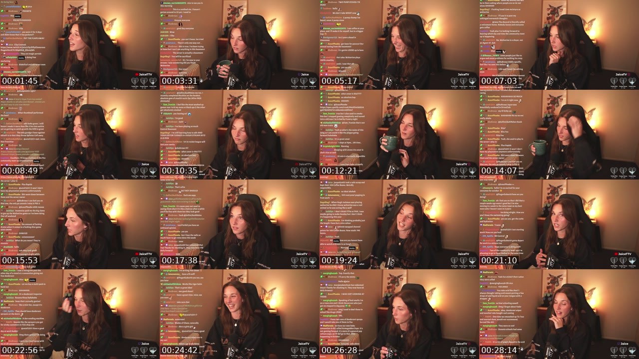 Contact-sheet preview of Jaice's Twitch recording