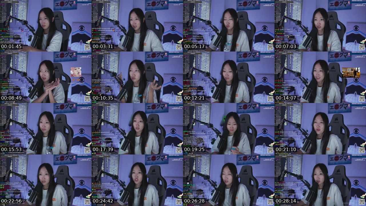 Contact-sheet preview of UlyaGrechka's Twitch recording