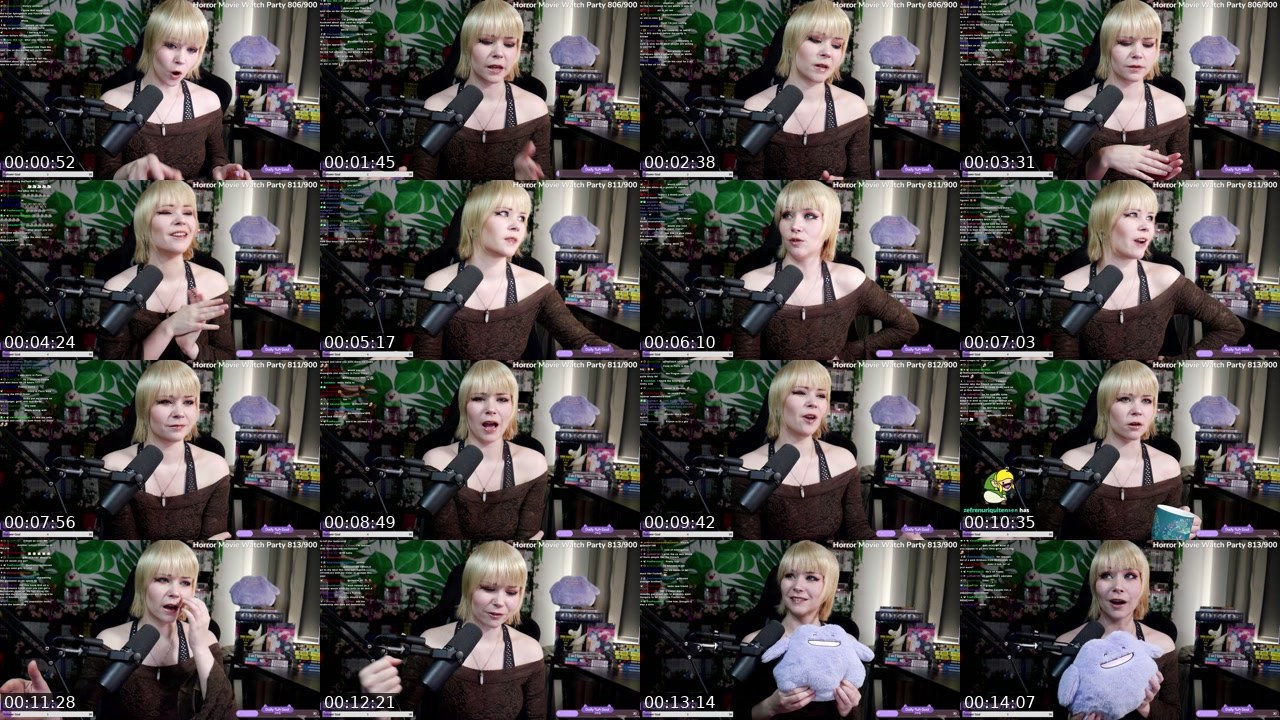 Contact-sheet preview of ClaRawrrXD's Twitch recording