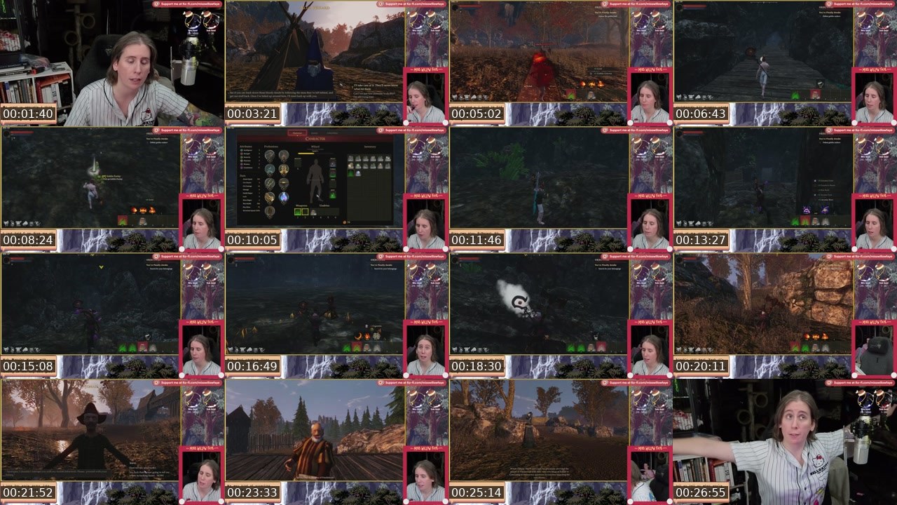 Contact-sheet preview of Willow's Twitch recording