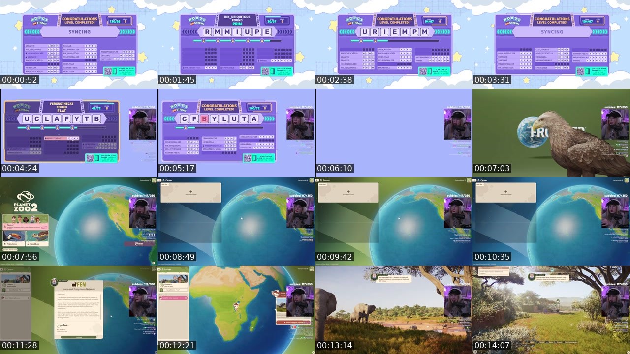 Contact-sheet preview of ThatNerdViolet's Twitch recording