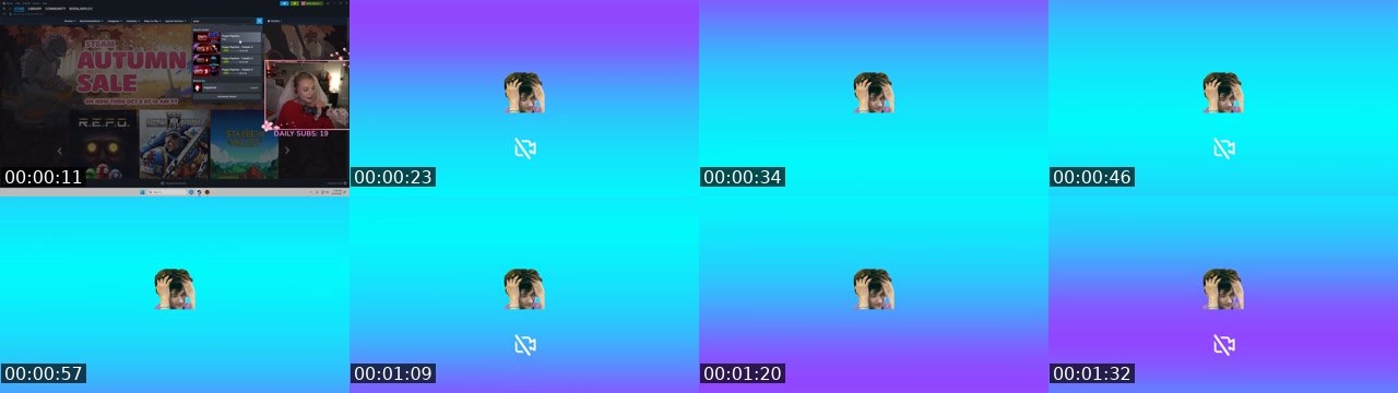 Contact-sheet preview of BossLadyLily's Twitch recording