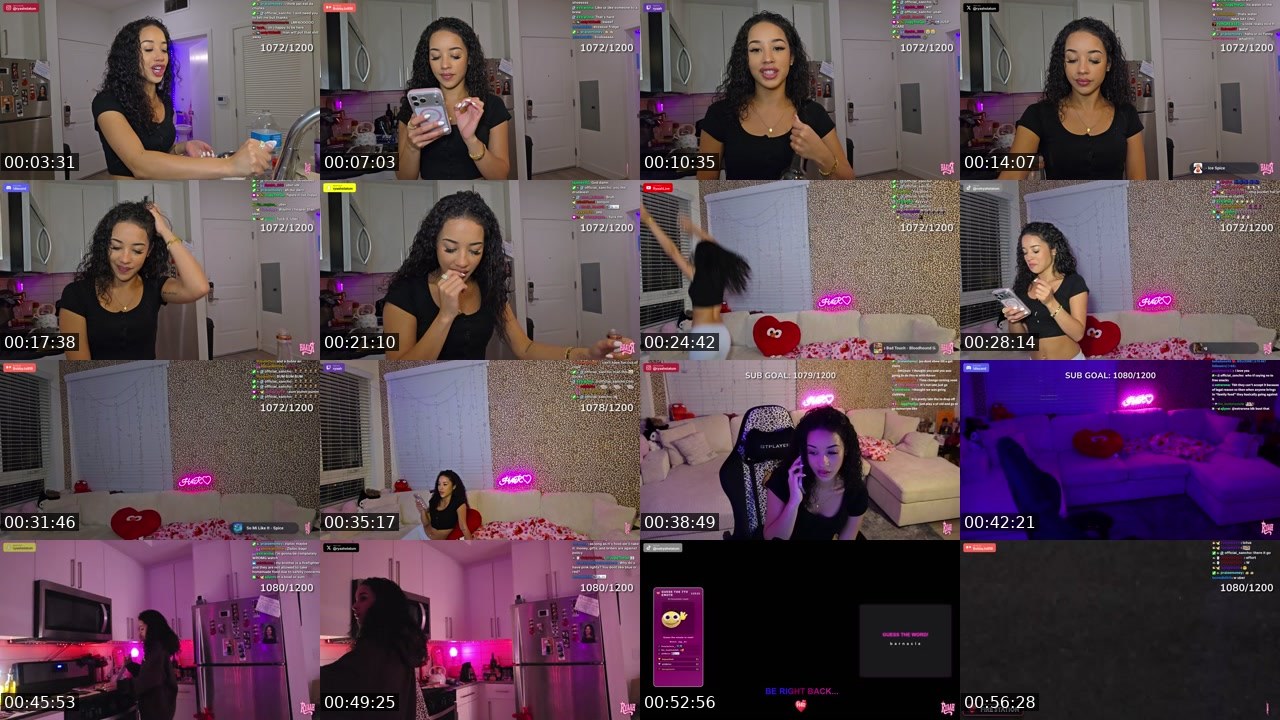 Contact-sheet preview of ryaah's Twitch recording