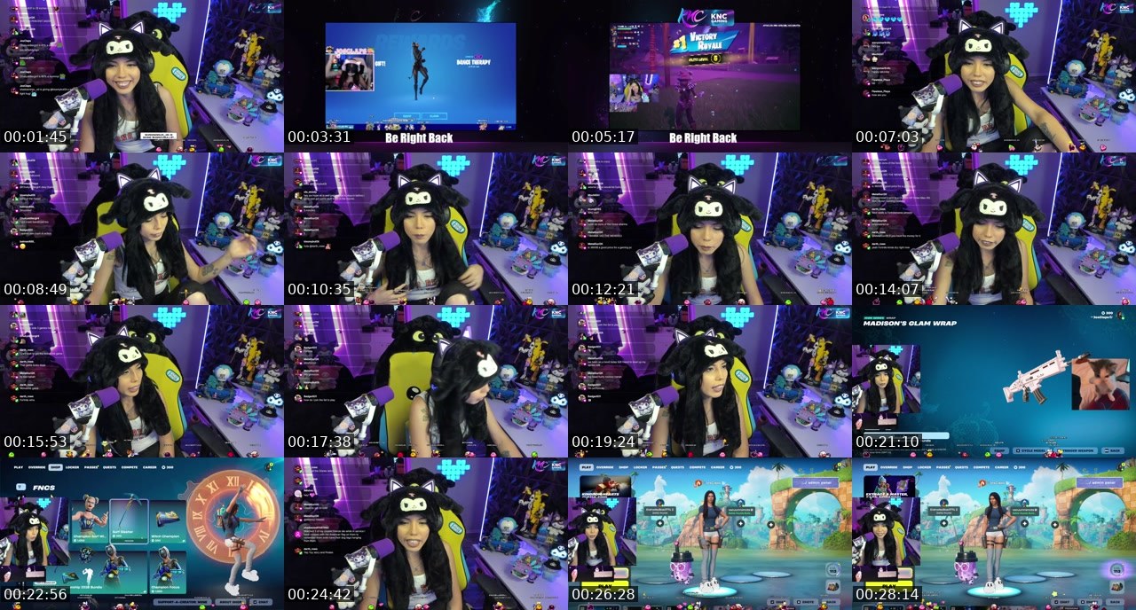 Contact-sheet preview of JosClaps's Twitch recording