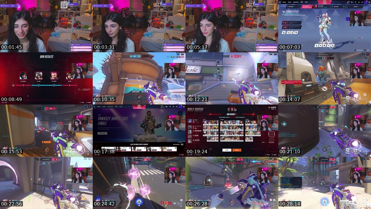 Contact-sheet preview of Laylawa's Twitch recording