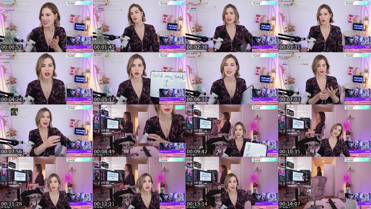 Contact-sheet preview of Celina's Twitch recording