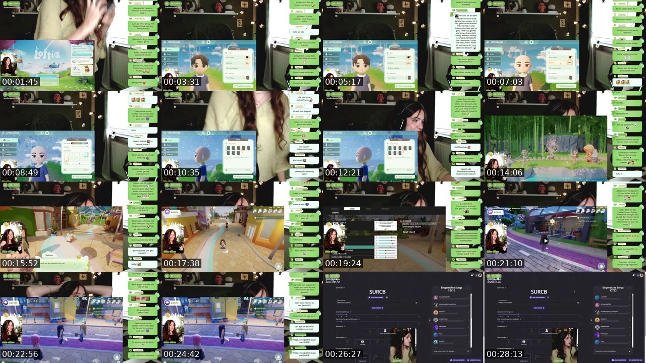 Contact-sheet preview of erdbeerquaark's Twitch recording
