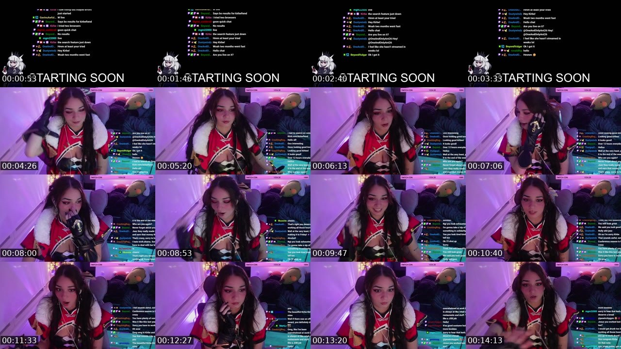 Contact-sheet preview of Kirbe's Twitch recording