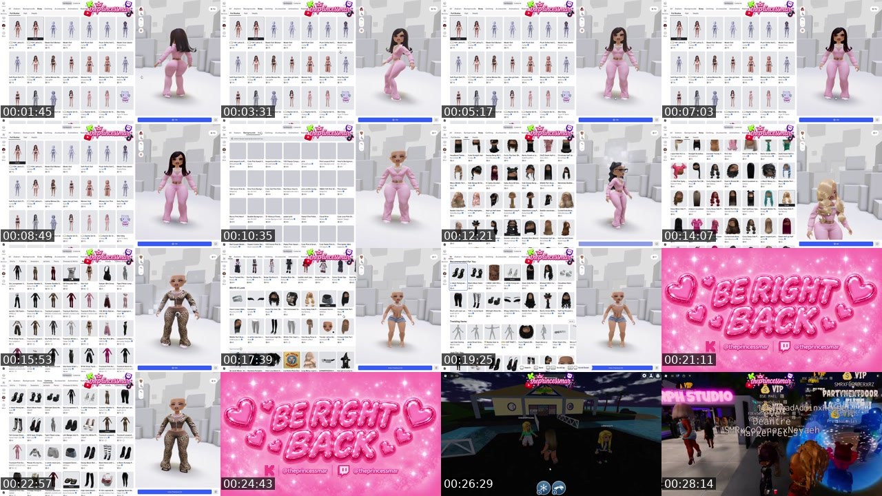 Contact-sheet preview of theprincessmar's Twitch recording