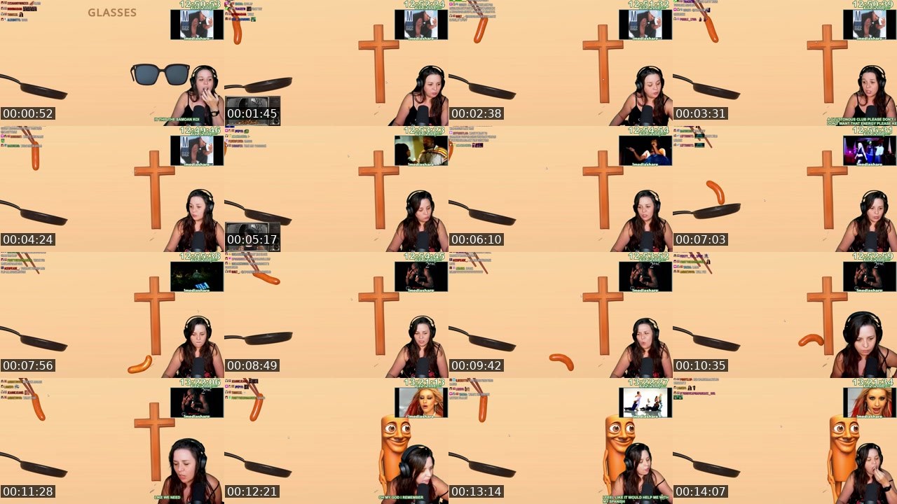 Contact-sheet preview of Kaceytron's Twitch recording