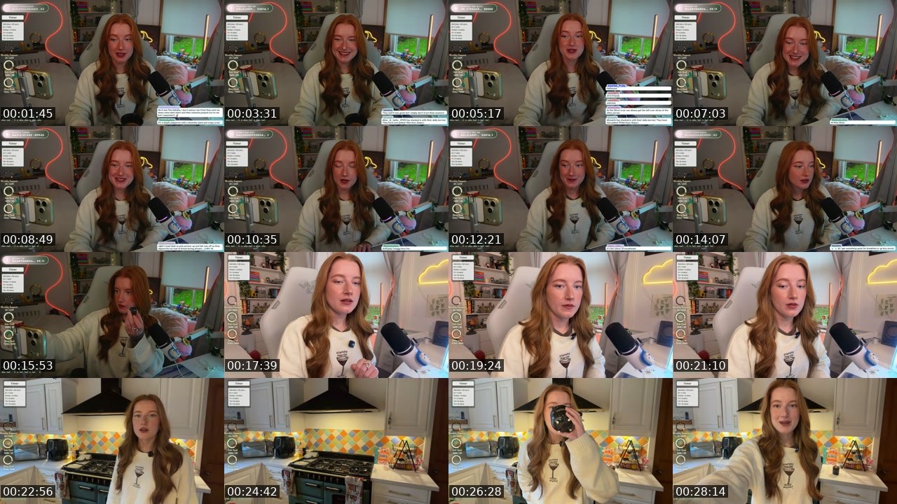 Contact-sheet preview of Strawbz's Twitch recording