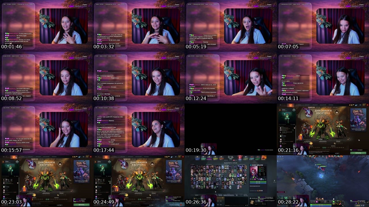 Contact-sheet preview of alena_slivka's Twitch recording