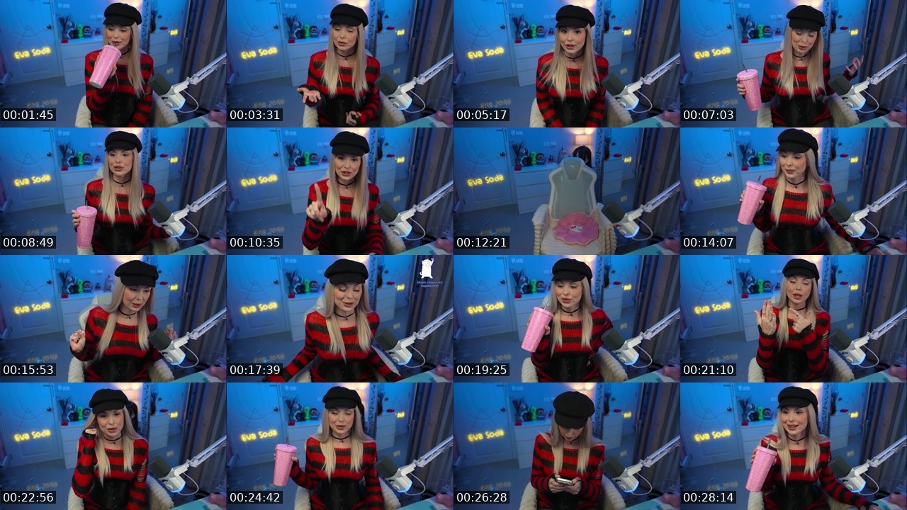 Contact-sheet preview of eva_soda's Twitch recording
