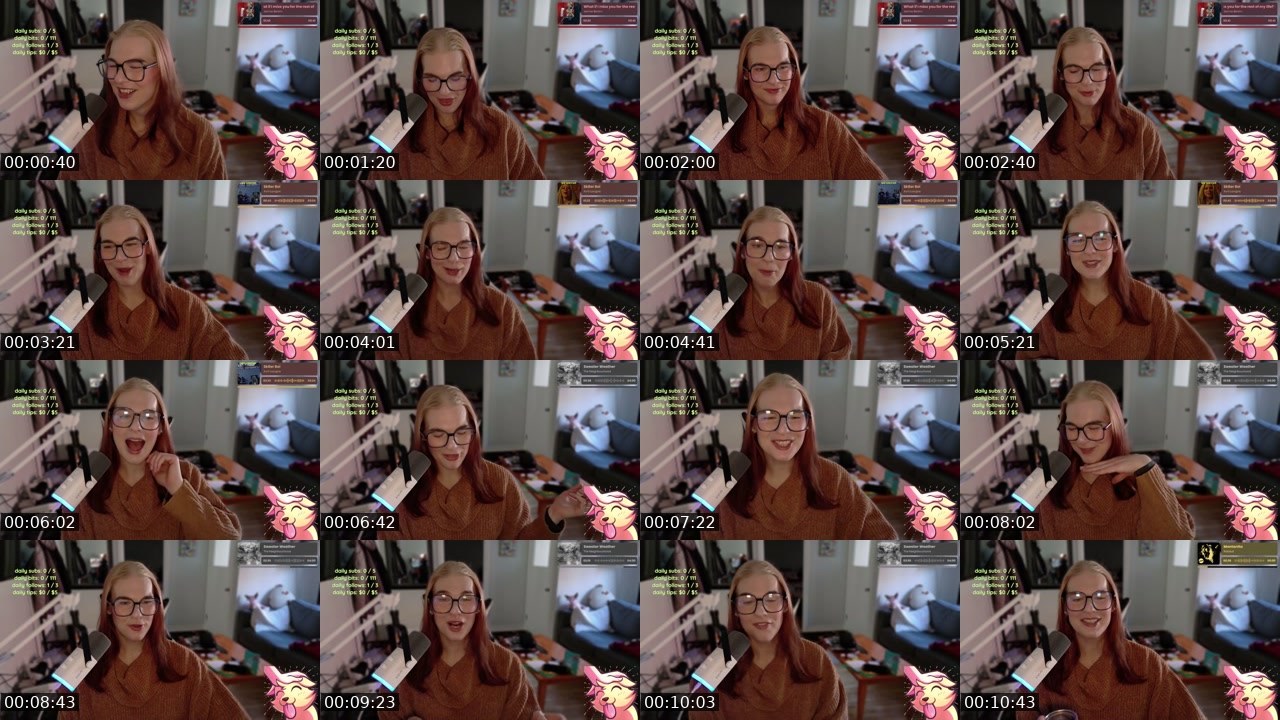 Contact-sheet preview of TheRoxiePop's Twitch recording