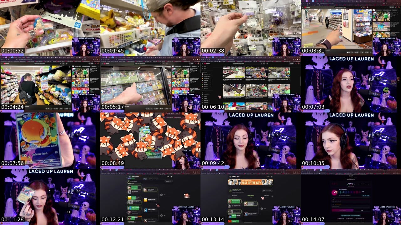 Contact-sheet preview of LacedUpLauren's Twitch recording