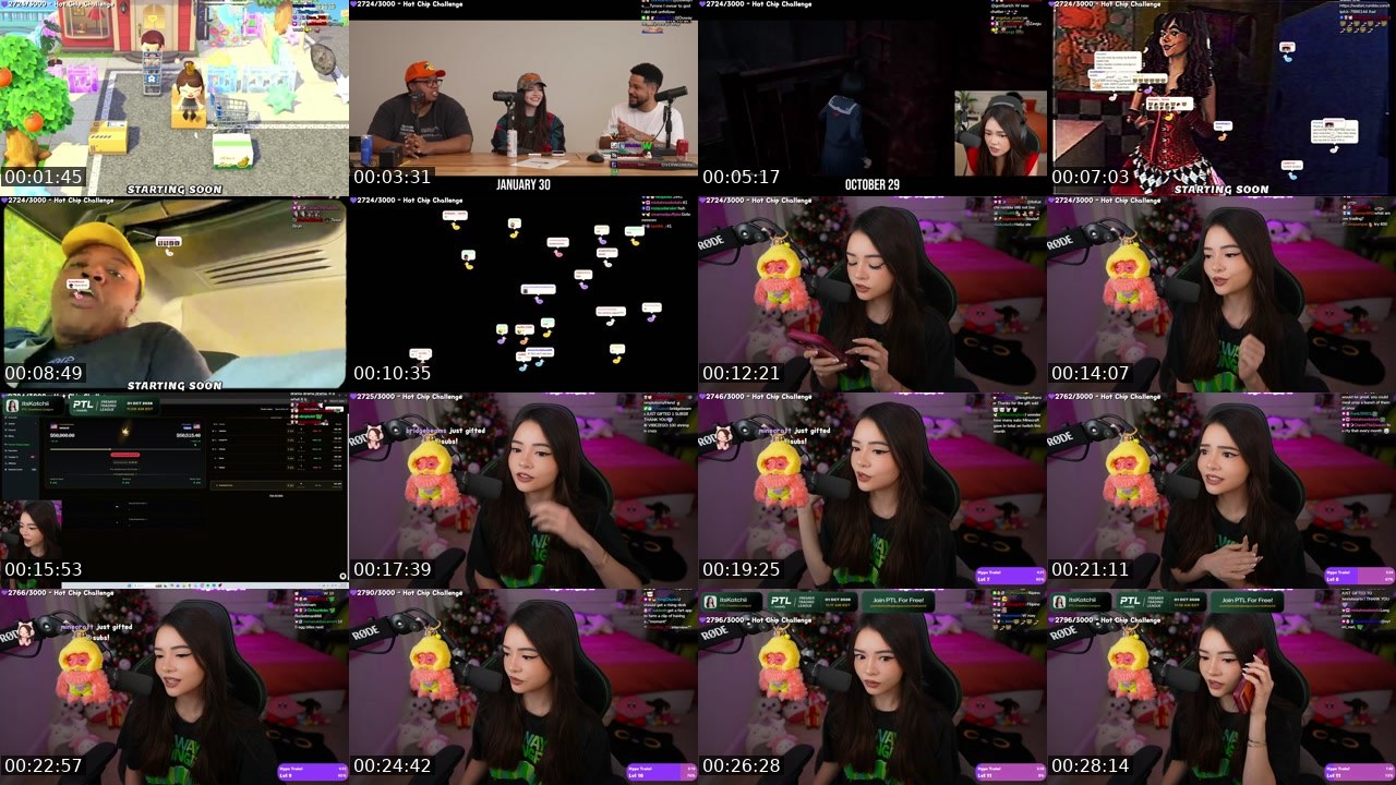 Contact-sheet preview of itsKatchii's Twitch recording