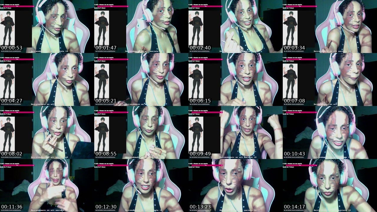 Contact-sheet preview of sirendomain's Twitch recording