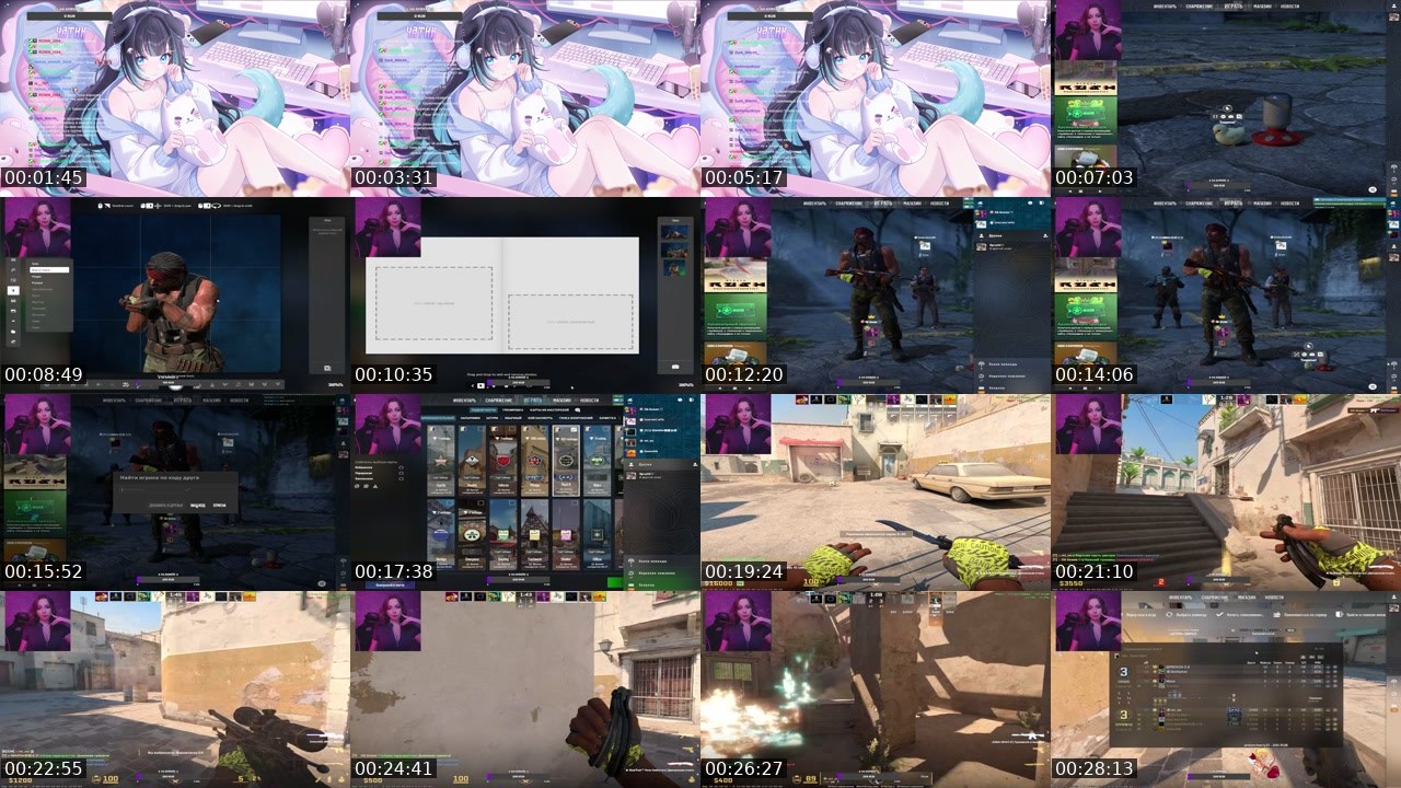 Contact-sheet preview of pizzavika's Twitch recording