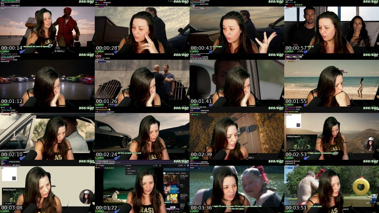 Contact-sheet preview of Kaceytron's Twitch recording