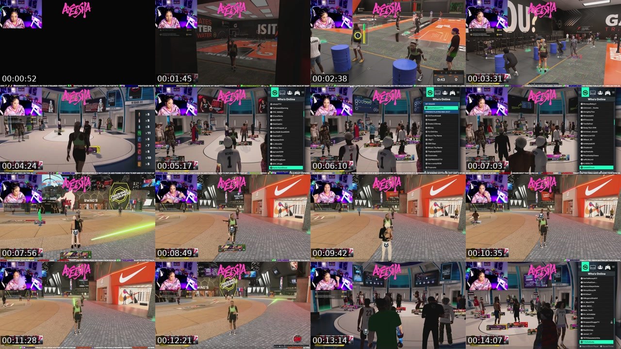 Contact-sheet preview of Ayeeshaboom's Twitch recording