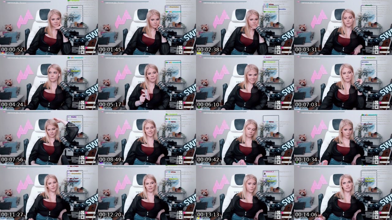 Contact-sheet preview of Swebliss's Twitch recording