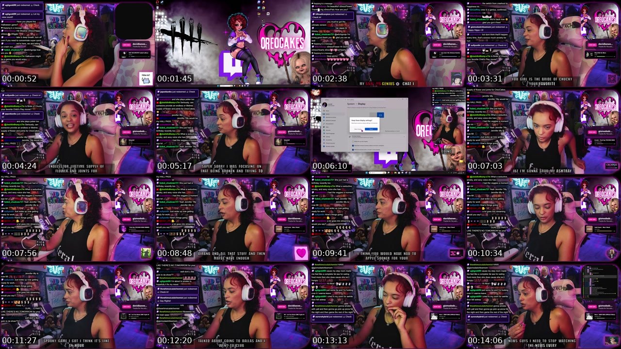 Contact-sheet preview of 0reoCakes's Twitch recording