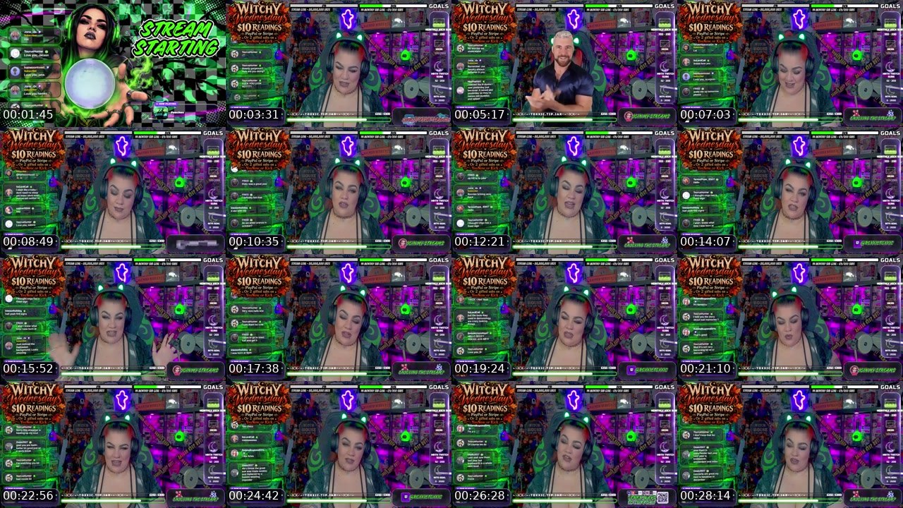 Contact-sheet preview of RoxxieToxxic's Twitch recording