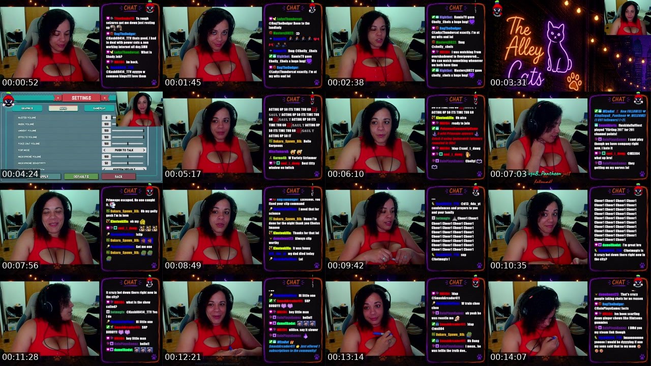 Contact-sheet preview of Chelly_Chels's Twitch recording