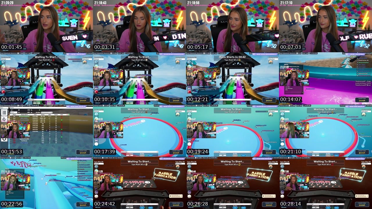 Contact-sheet preview of Jennah's Twitch recording