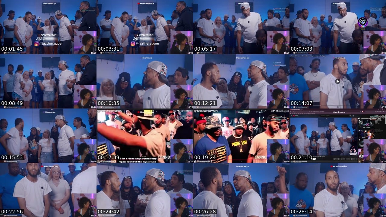 Contact-sheet preview of moenimee's Twitch recording