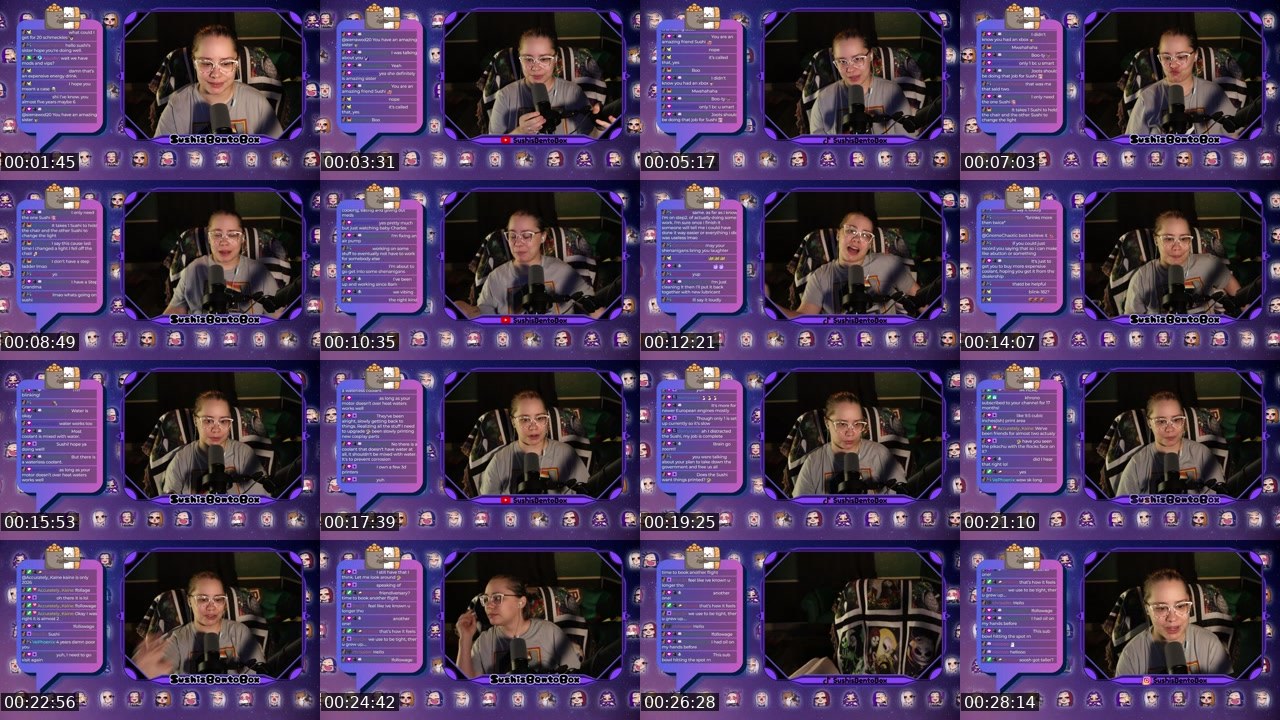 Contact-sheet preview of SushisBentoBox's Twitch recording