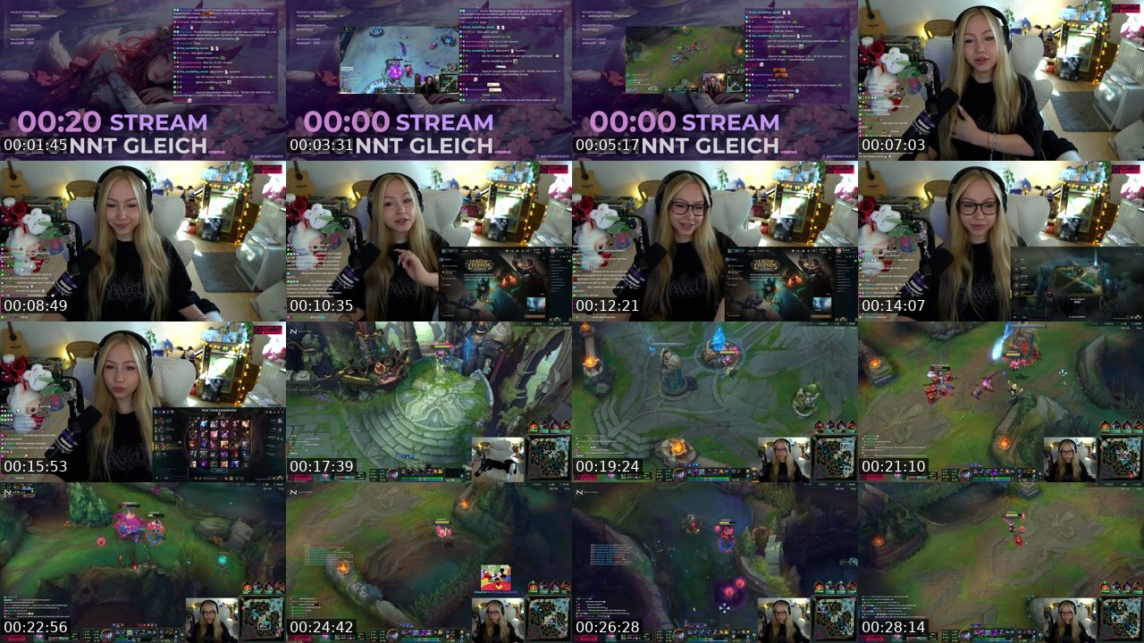 Contact-sheet preview of SyntheticaTV's Twitch recording