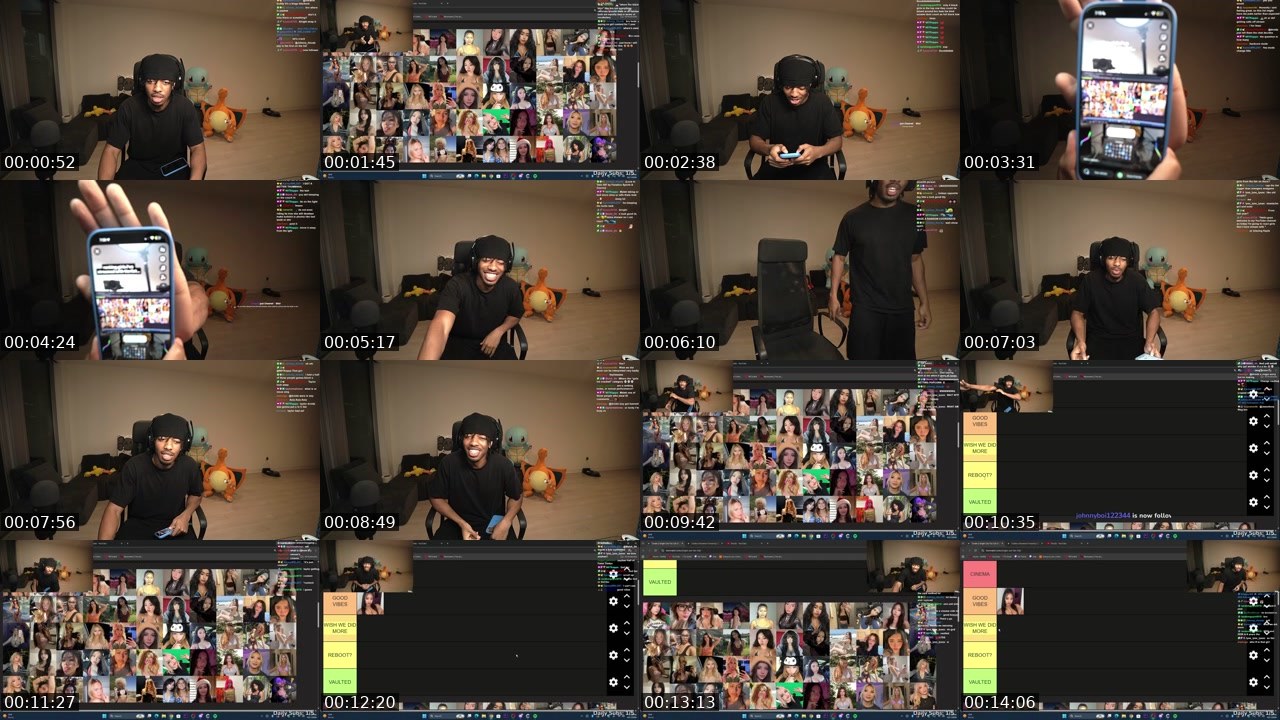 Contact-sheet preview of drxidz's Twitch recording