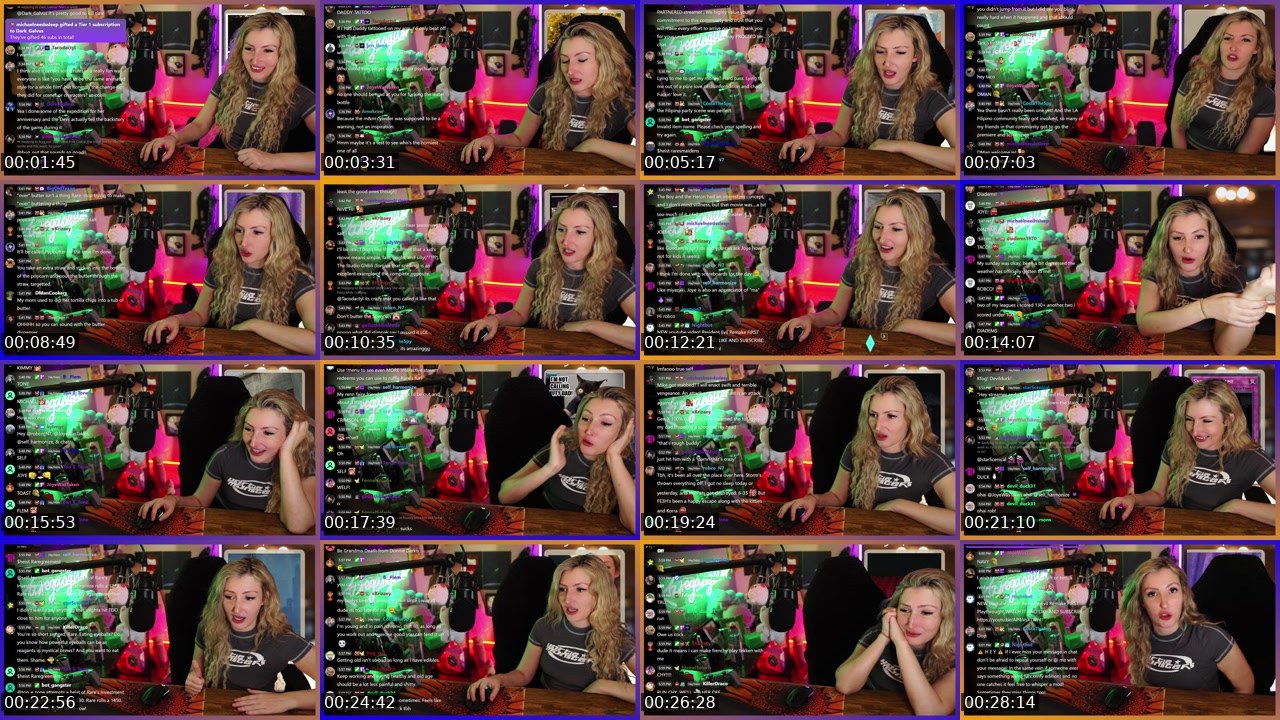 Contact-sheet preview of RareGangster's Twitch recording